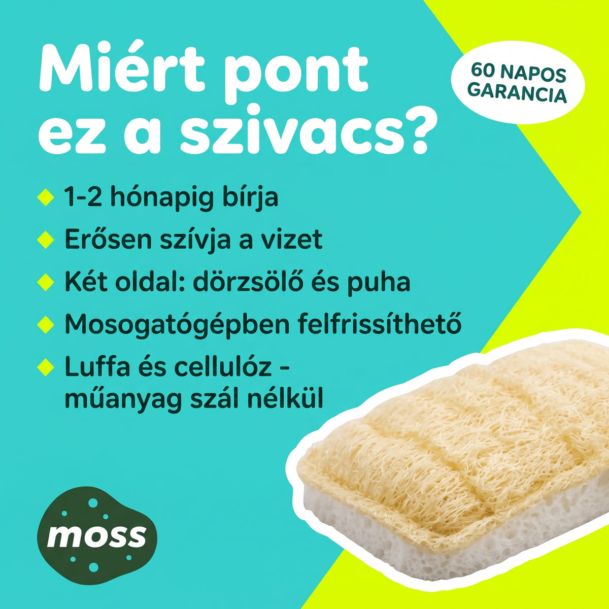MOSS™ Sponge - A mikroműanyag-mentes mosogatásért