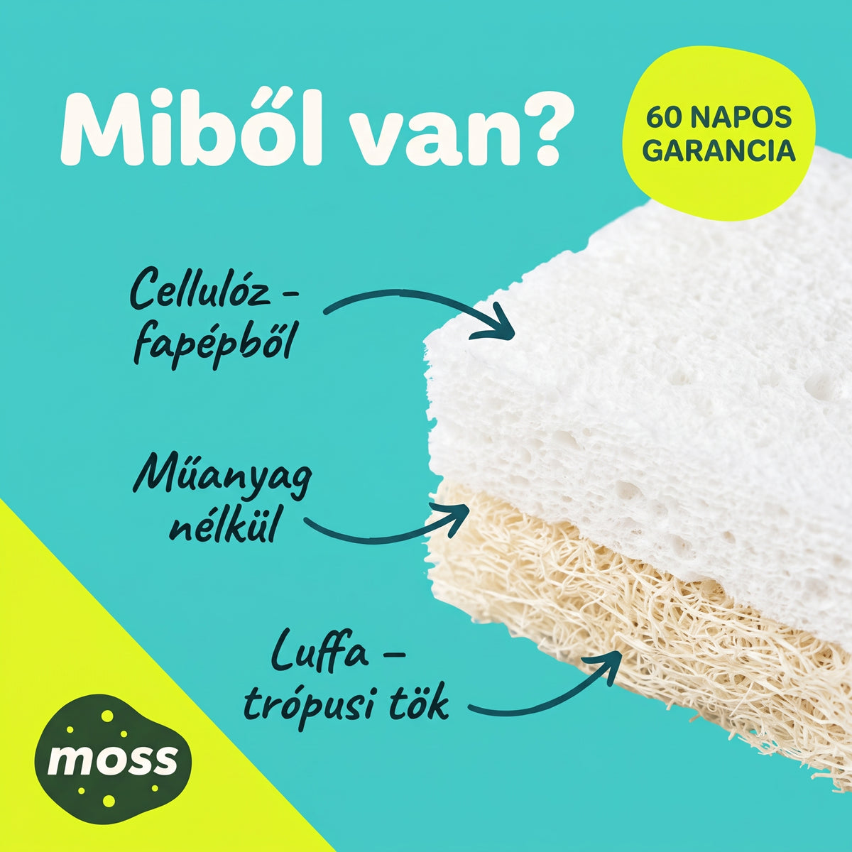 MOSS™ Sponge - A mikroműanyag-mentes mosogatásért